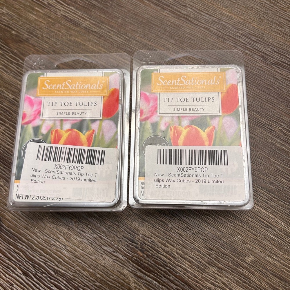 2 Pack ScentSationals Tip Toe Tulips Wax Melts 2019 Limited Edit Spring Summer